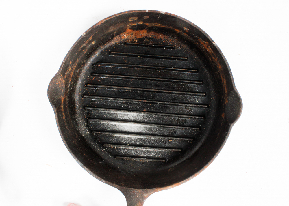 Vintage Cast Iron Skillet and Bacon Press