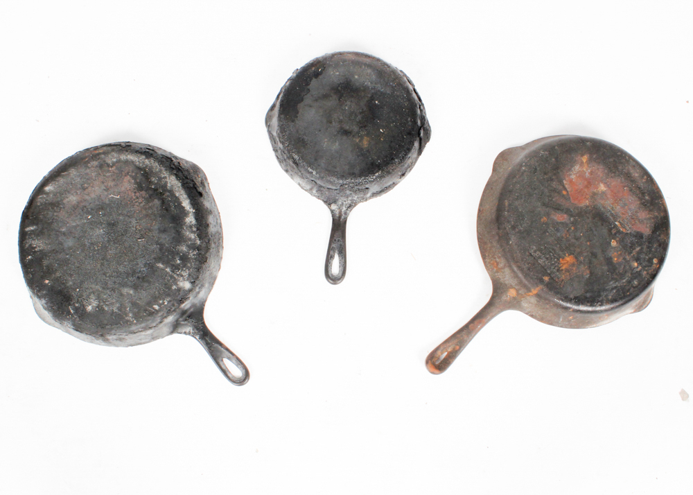 Vintage Cast Iron Skillet and Bacon Press