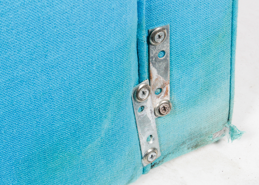 Considerable Blue Upholstered Headboard and Bed Rails