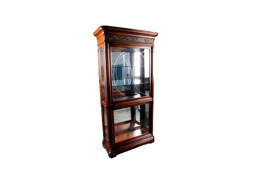 Contemporary Oak Curio Cabinet