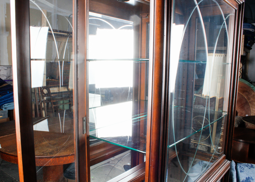 Contemporary Oak Curio Cabinet