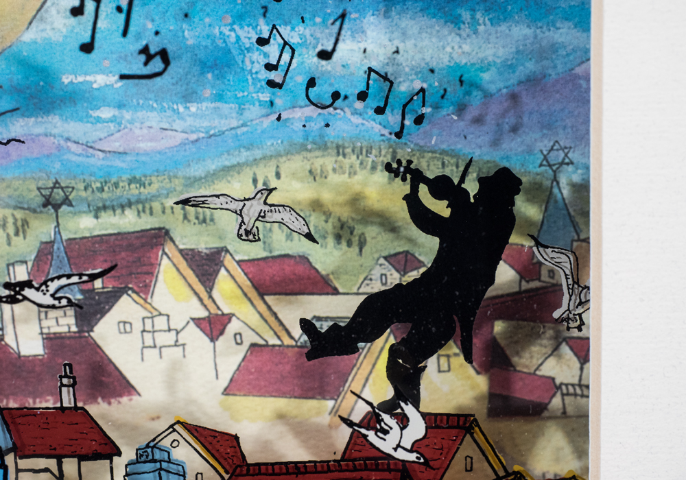 Signed Limited Edition Jean-Pierre Weill "Fiddler" Three Dimensional Vitreograph