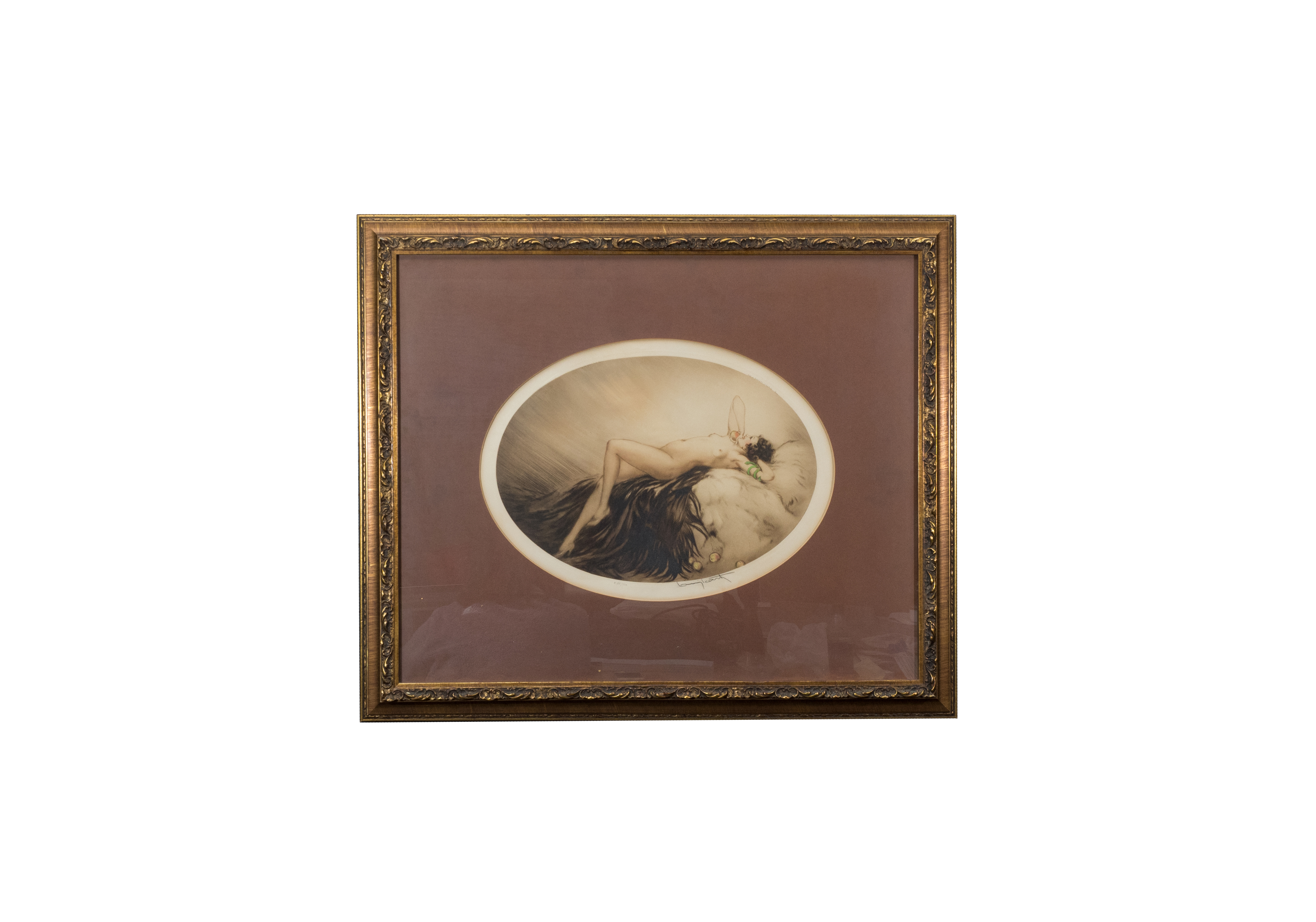 Signed Limited Edition Louis Icart "Love's Awakening" Framed Etching