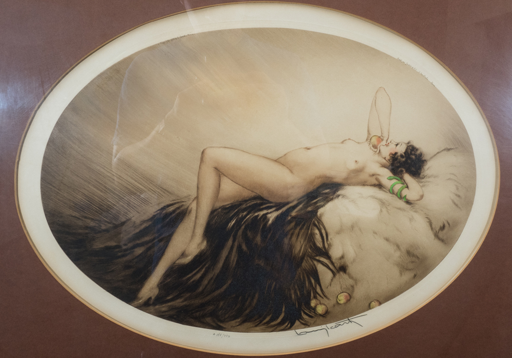 Signed Limited Edition Louis Icart "Love's Awakening" Framed Etching