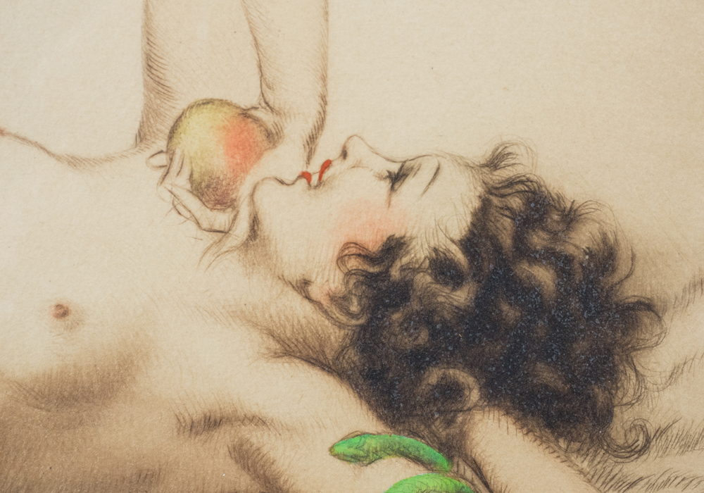 Signed Limited Edition Louis Icart "Love's Awakening" Framed Etching