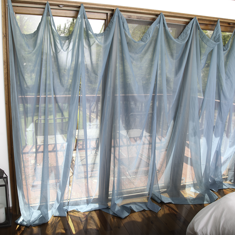 Sheer Turquoise Panel Curtains