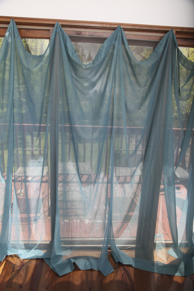 Sheer Turquoise Panel Curtains