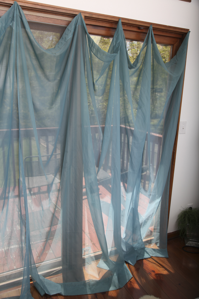 Sheer Turquoise Panel Curtains