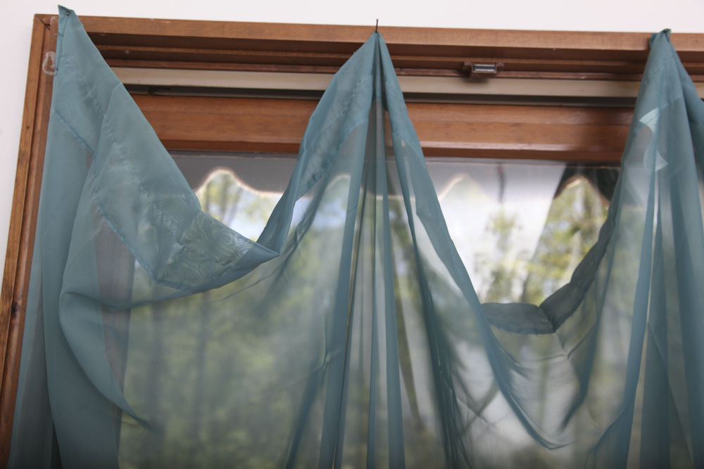 Sheer Turquoise Panel Curtains