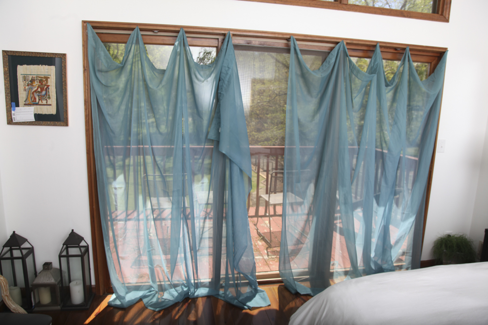 Sheer Turquoise Panel Curtains