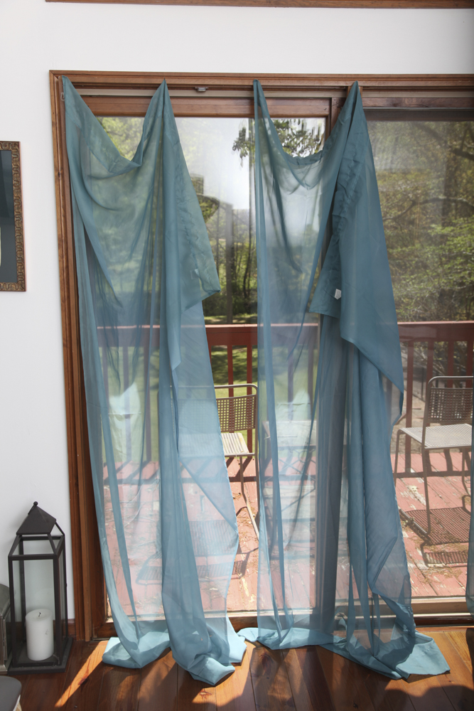 Sheer Turquoise Panel Curtains