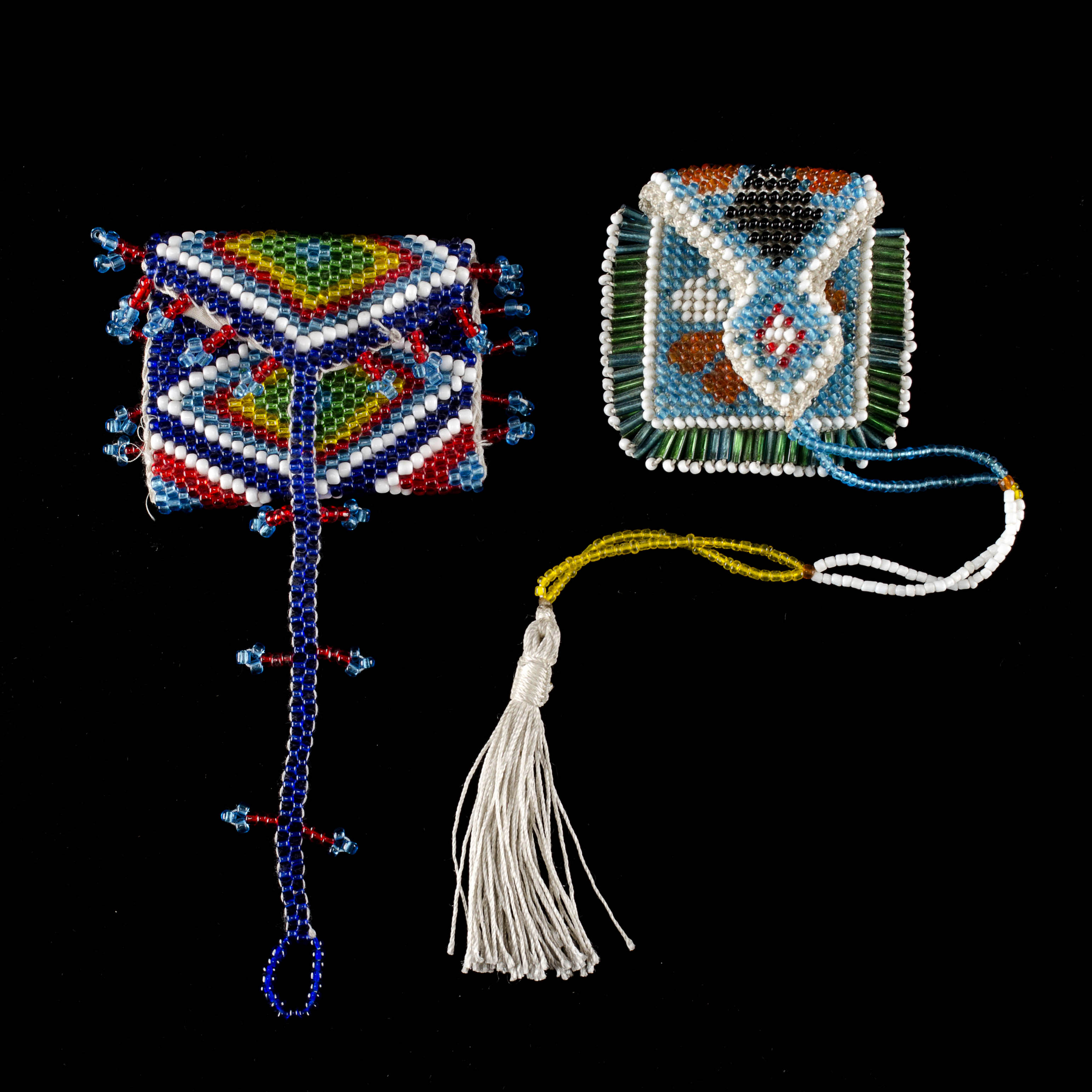 Two Small African Beaded Pouches