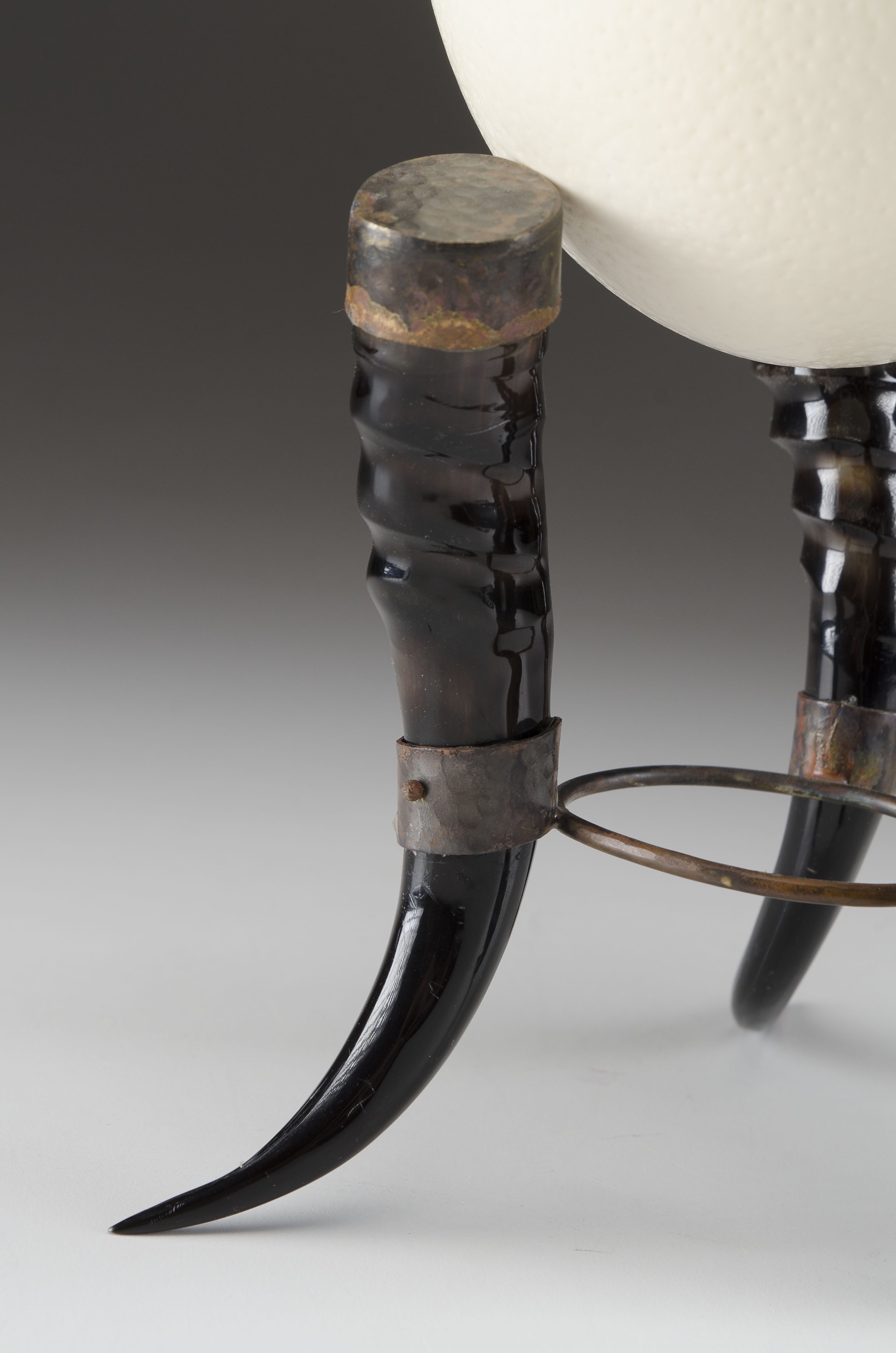 Ostrich Egg on Horn Stand