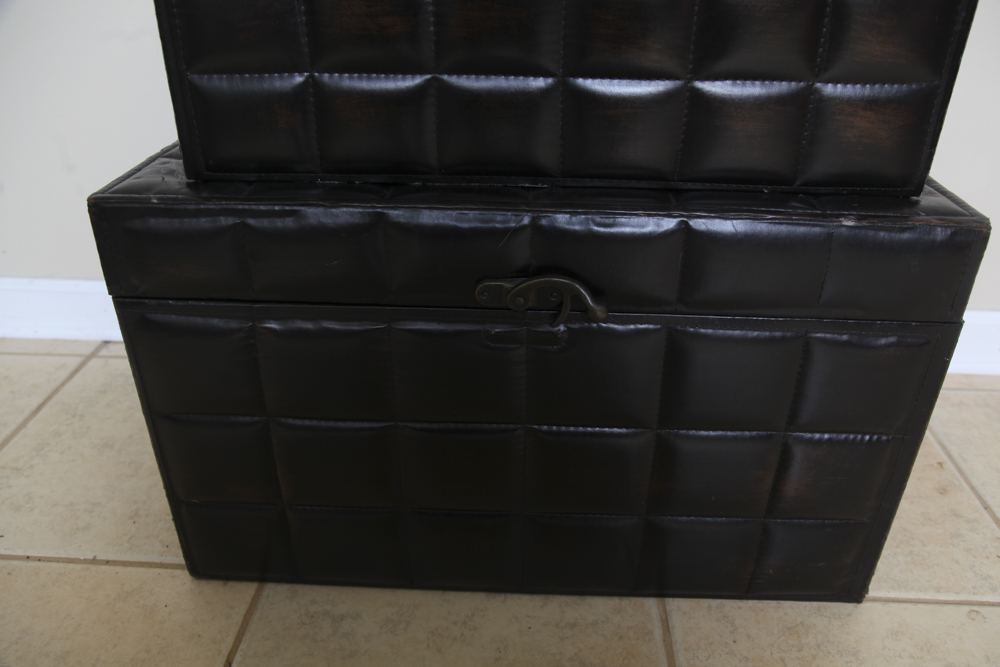 Leather-Textured Nesting Storage Chests