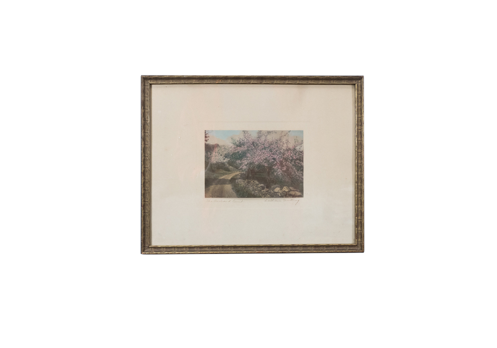 Signed Wallace Nutting "The Orchard Beud" Hand Colored Photograph