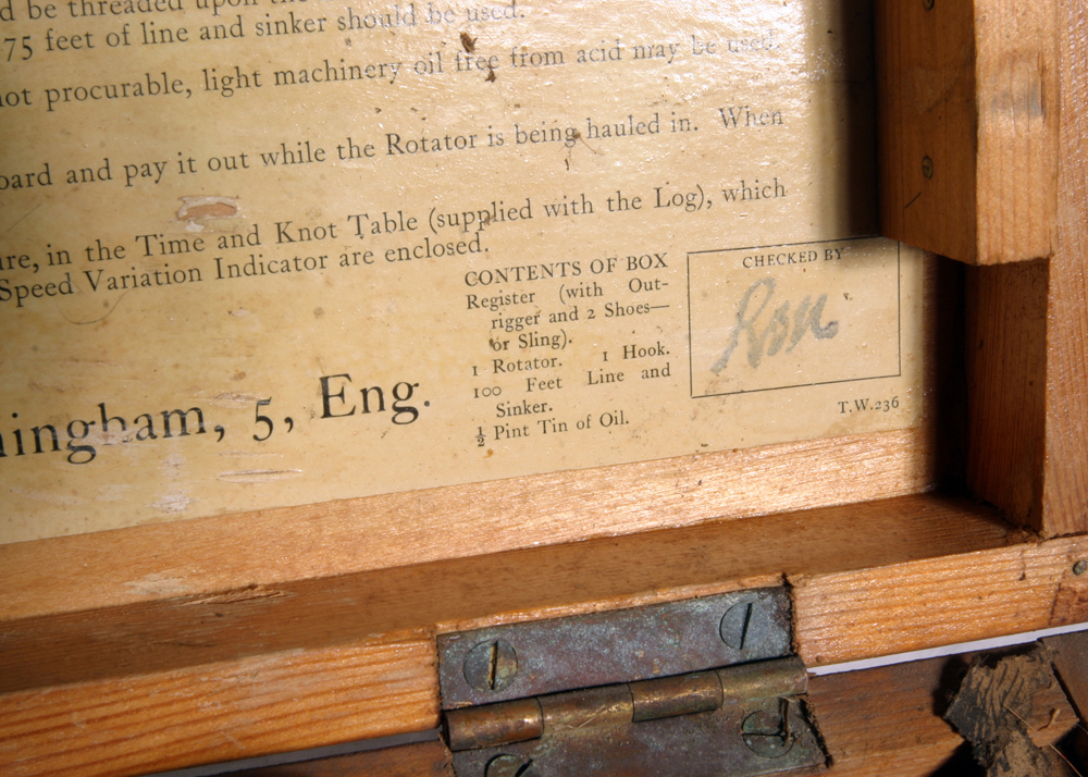 Vintage Walker's "Excelsior" IV Patent Log for Yachts and Motor Craft