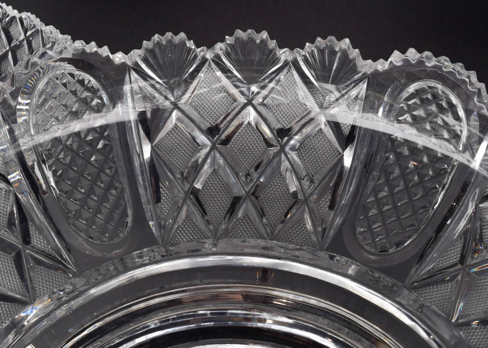 Antique Silver Plate and Cut Glass Epergne Serving Bowls on Stand