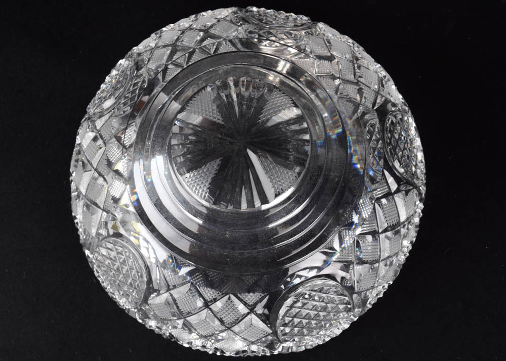 Antique Silver Plate and Cut Glass Epergne Serving Bowls on Stand