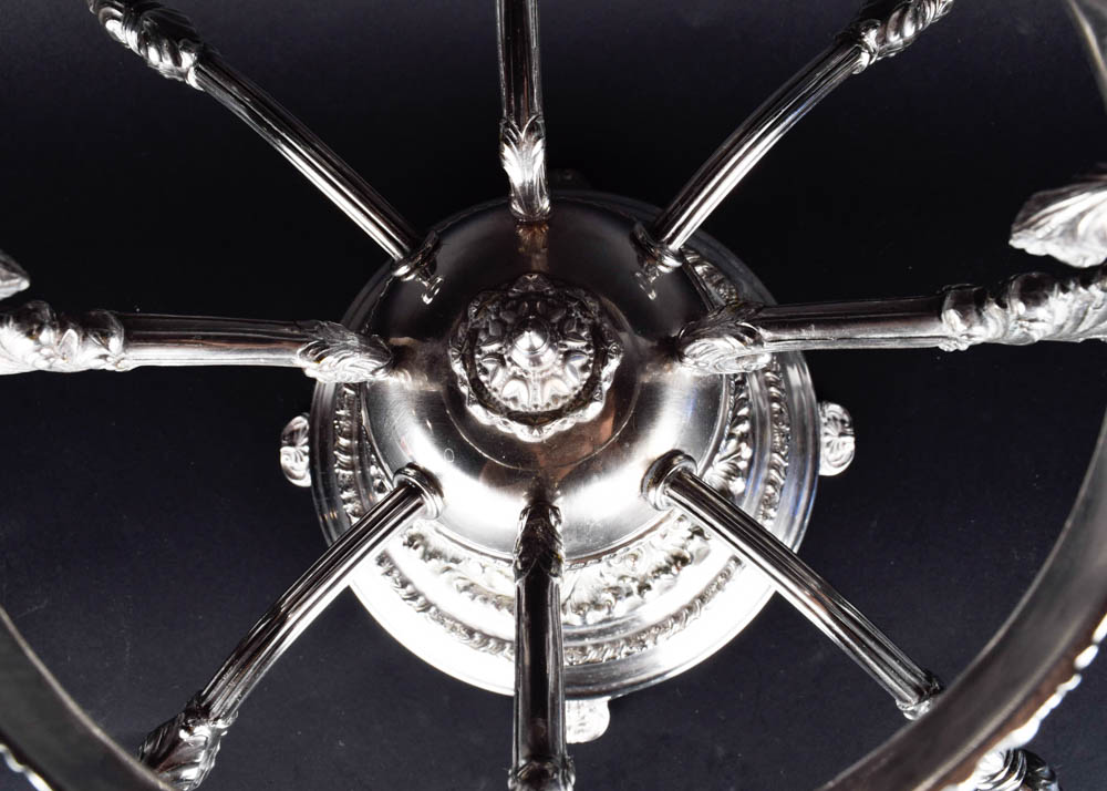 Antique Silver Plate and Cut Glass Epergne Serving Bowls on Stand