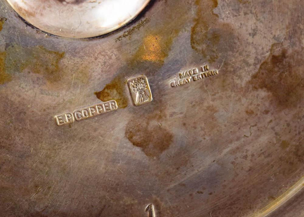 Antique Silver Plate and Cut Glass Epergne Serving Bowls on Stand