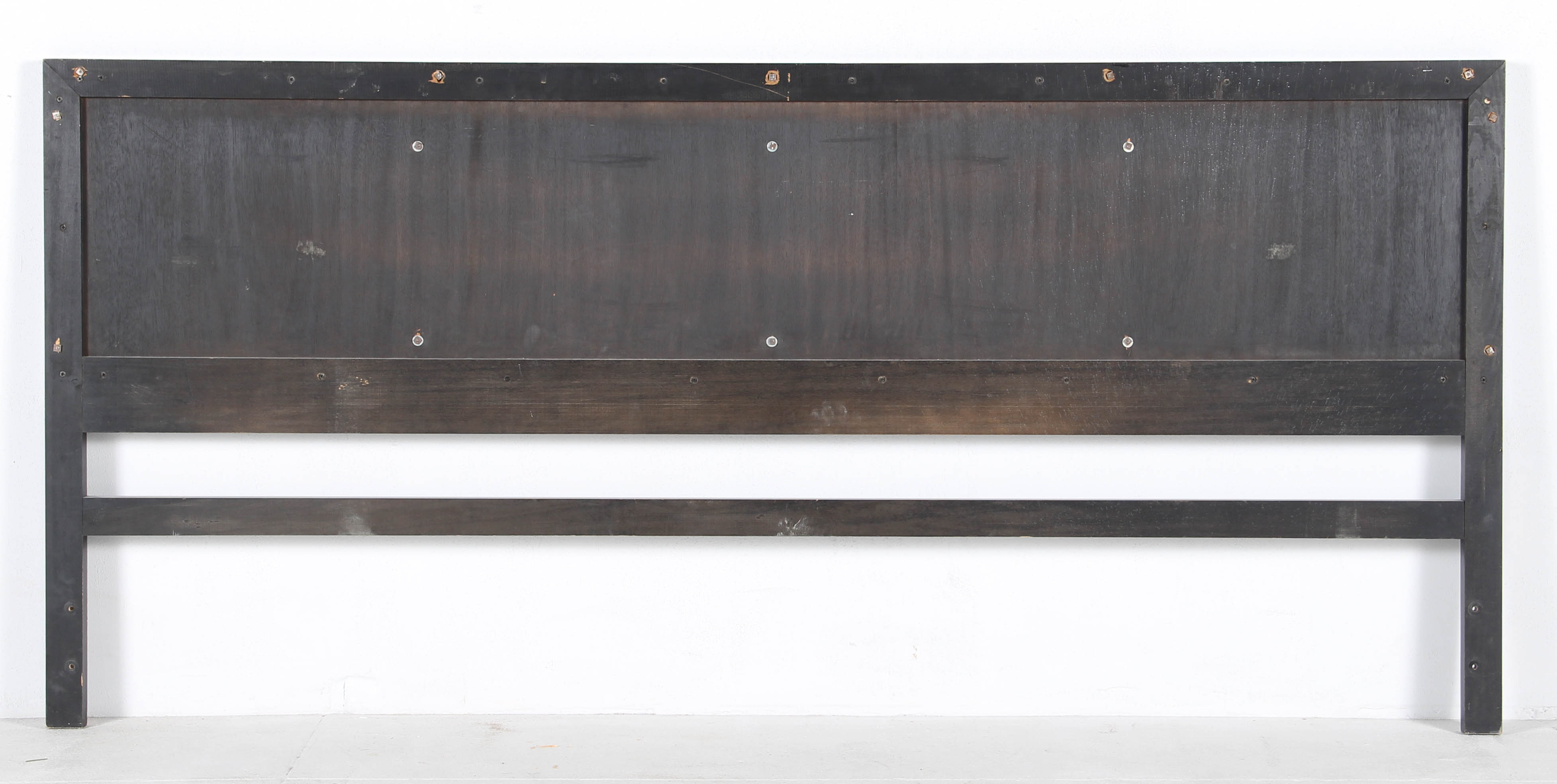 King Size Metal and Flame Mahogany Veneer Headboard