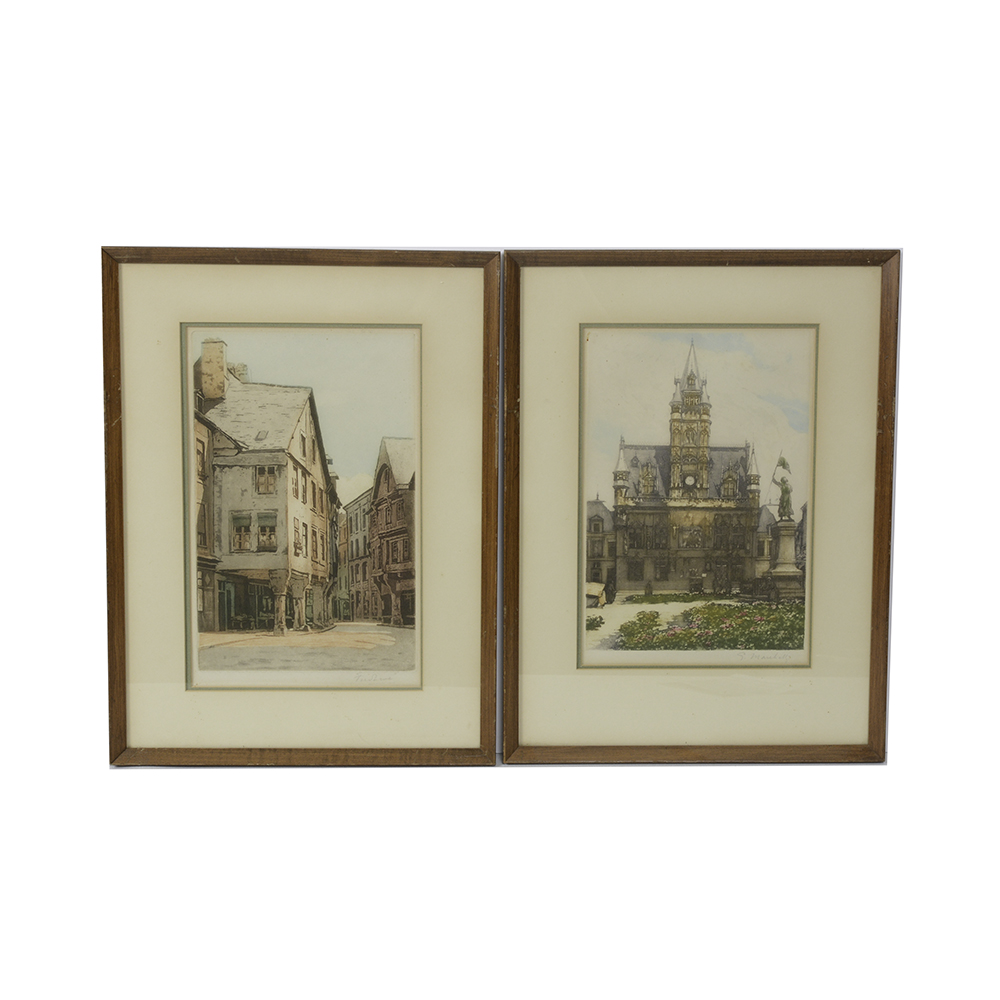 Pair of Town-Scape Prints