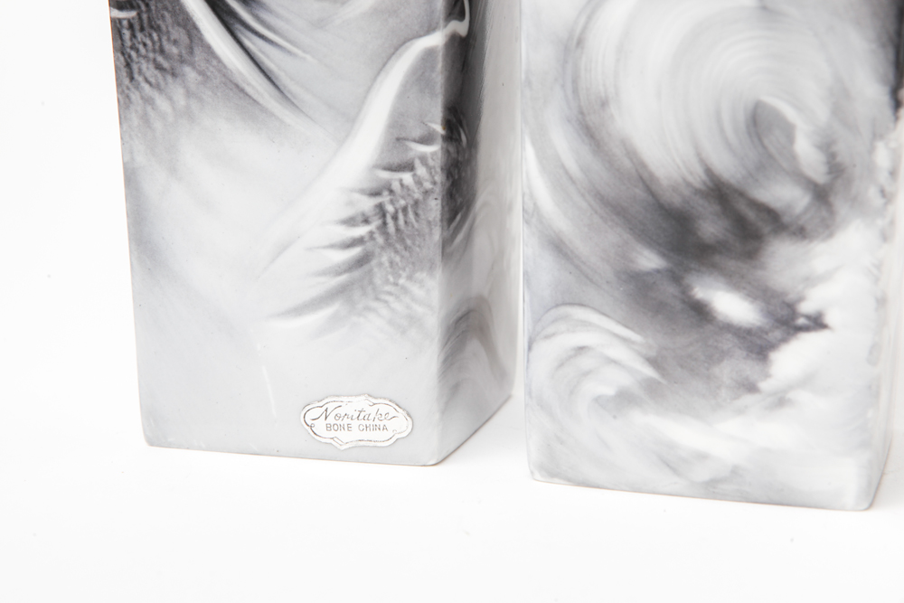 Pair of Vintage Noritake Dragon Vases