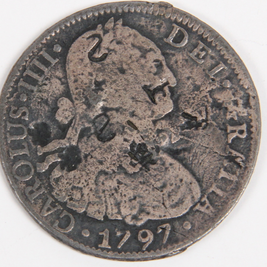1797 Spanish Charles IIII 8 Reales with Chop Marks