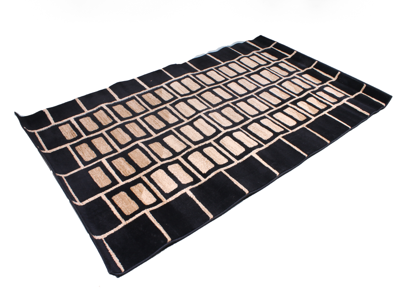 Black and Beige Modern Rug