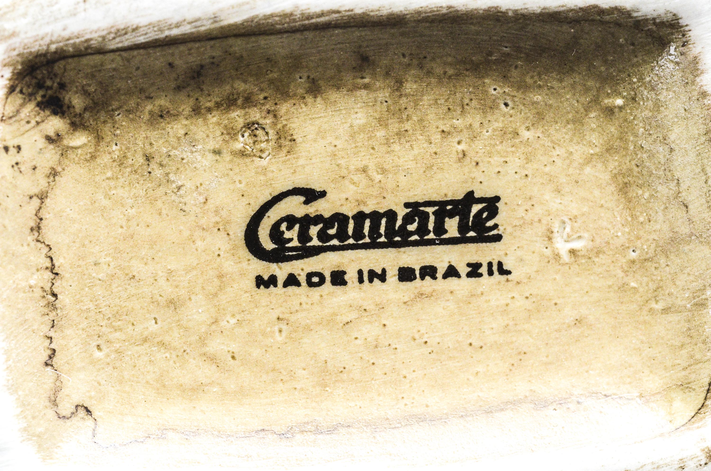 Ceramarte Brazilian Liquor Decanter with Eight Cups