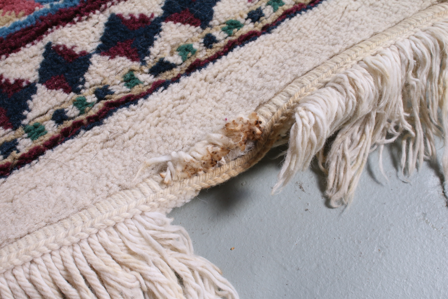 White Area Rug with Southwestern Motif