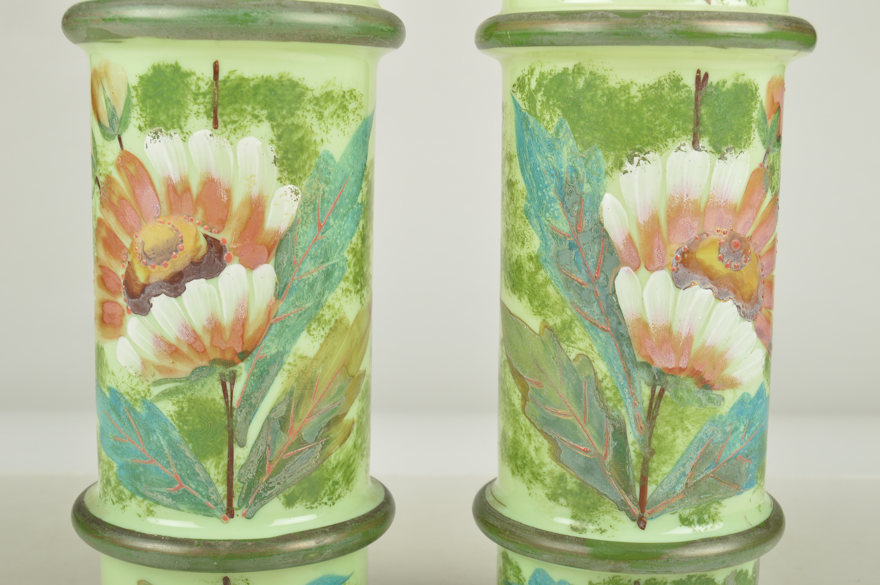 Pair of Decorative Vintage Cylinder Vases