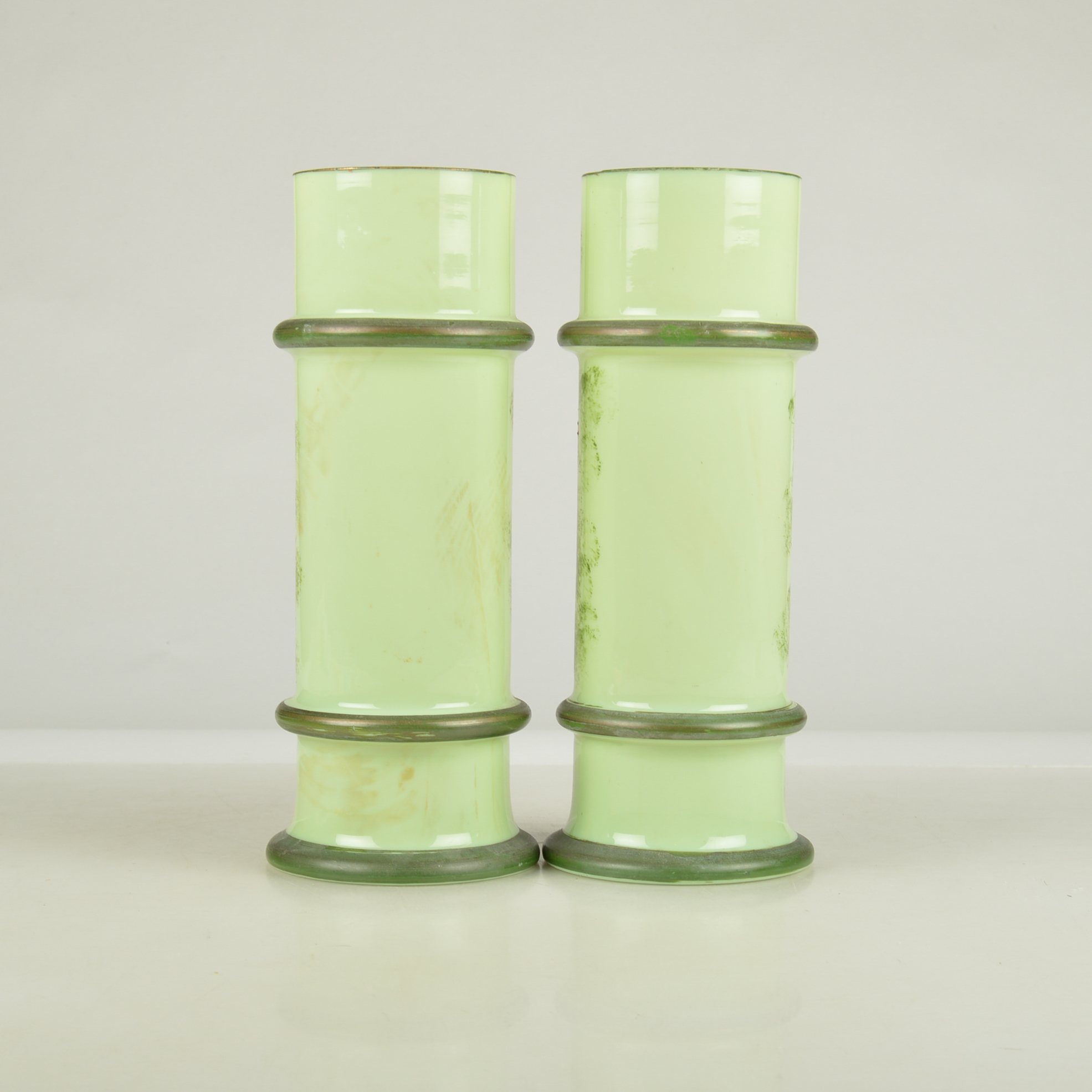 Pair of Decorative Vintage Cylinder Vases