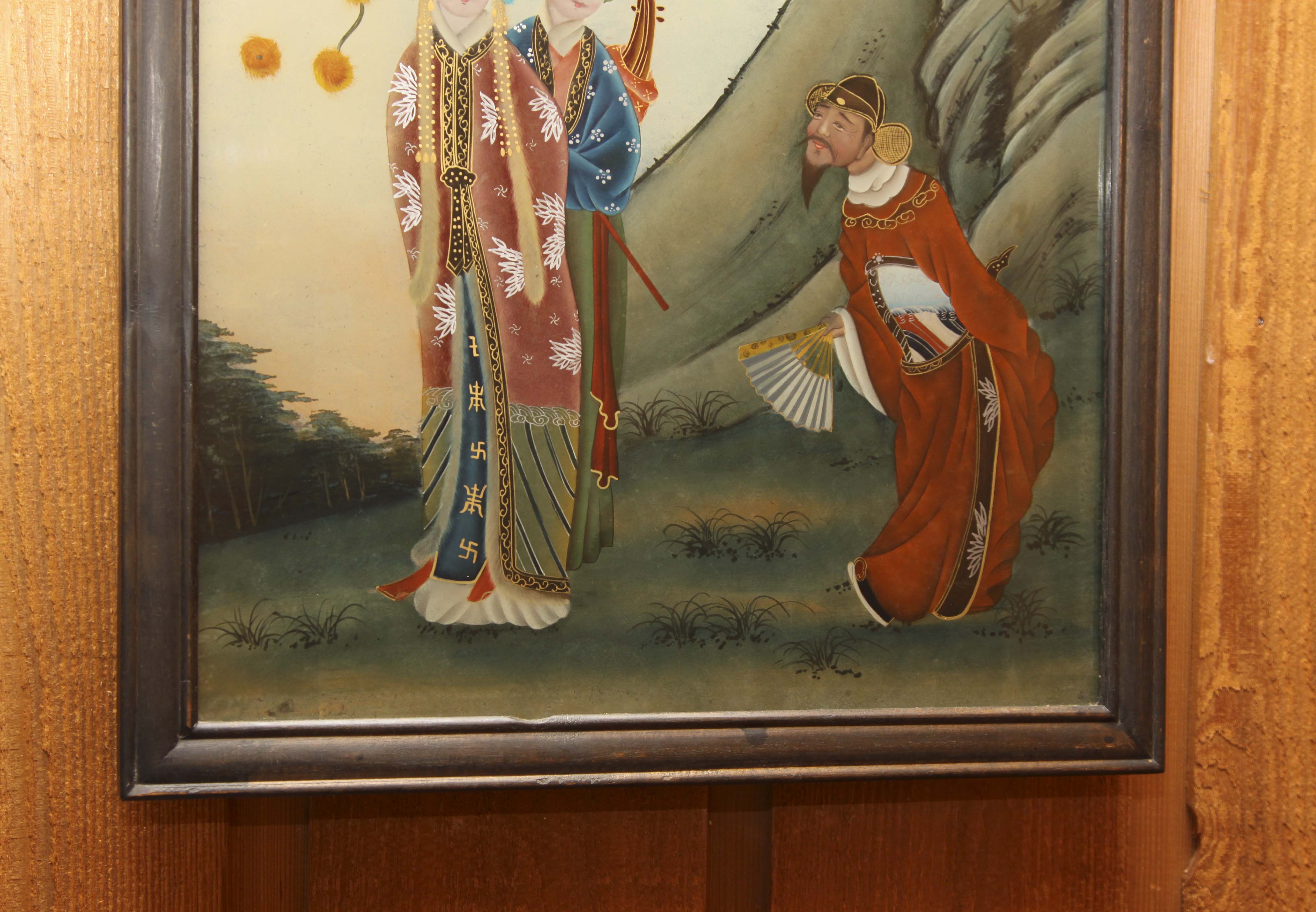 Antique Chinese "Gongbi Renwu" Style Painting of Peking Opera Singers Circa Late 1800's