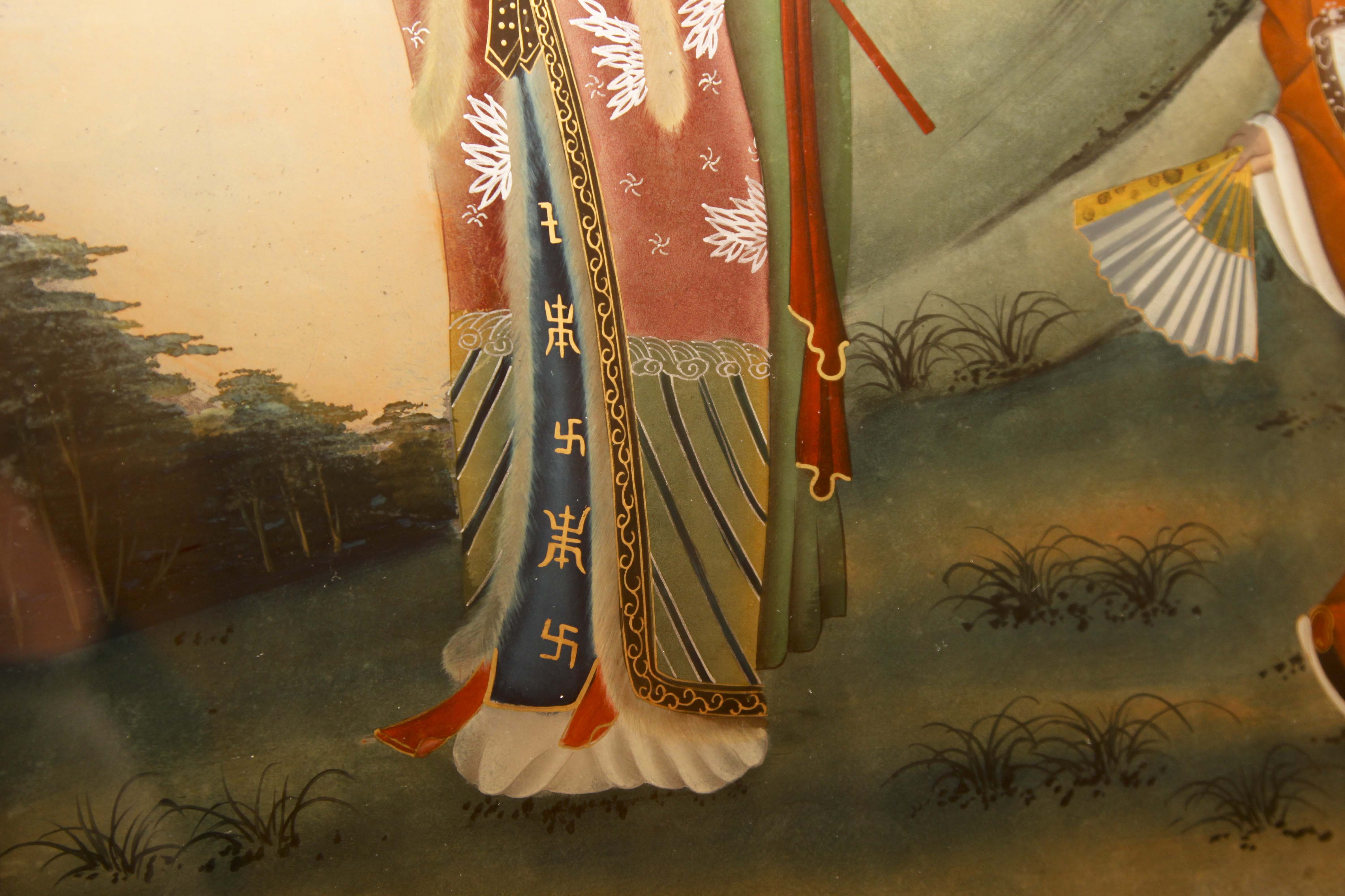 Antique Chinese "Gongbi Renwu" Style Painting of Peking Opera Singers Circa Late 1800's