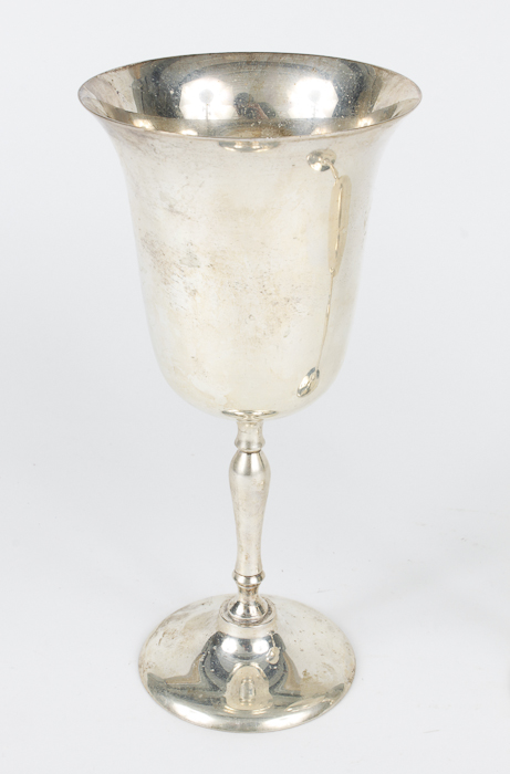 Pair of Silver Plated Water Goblets By Leonard Silver