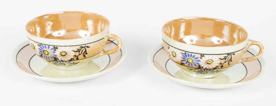Vintage Japanese Hand Painted Lusterware Tea Set