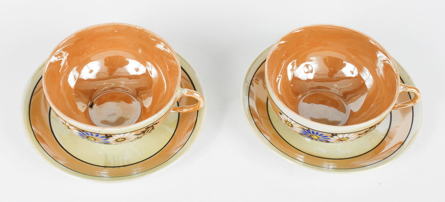 Vintage Japanese Hand Painted Lusterware Tea Set