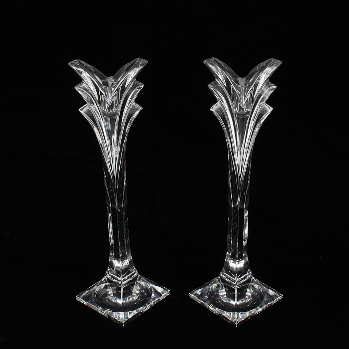 Pair of Mikasa "Deco" Crystal Candlesticks