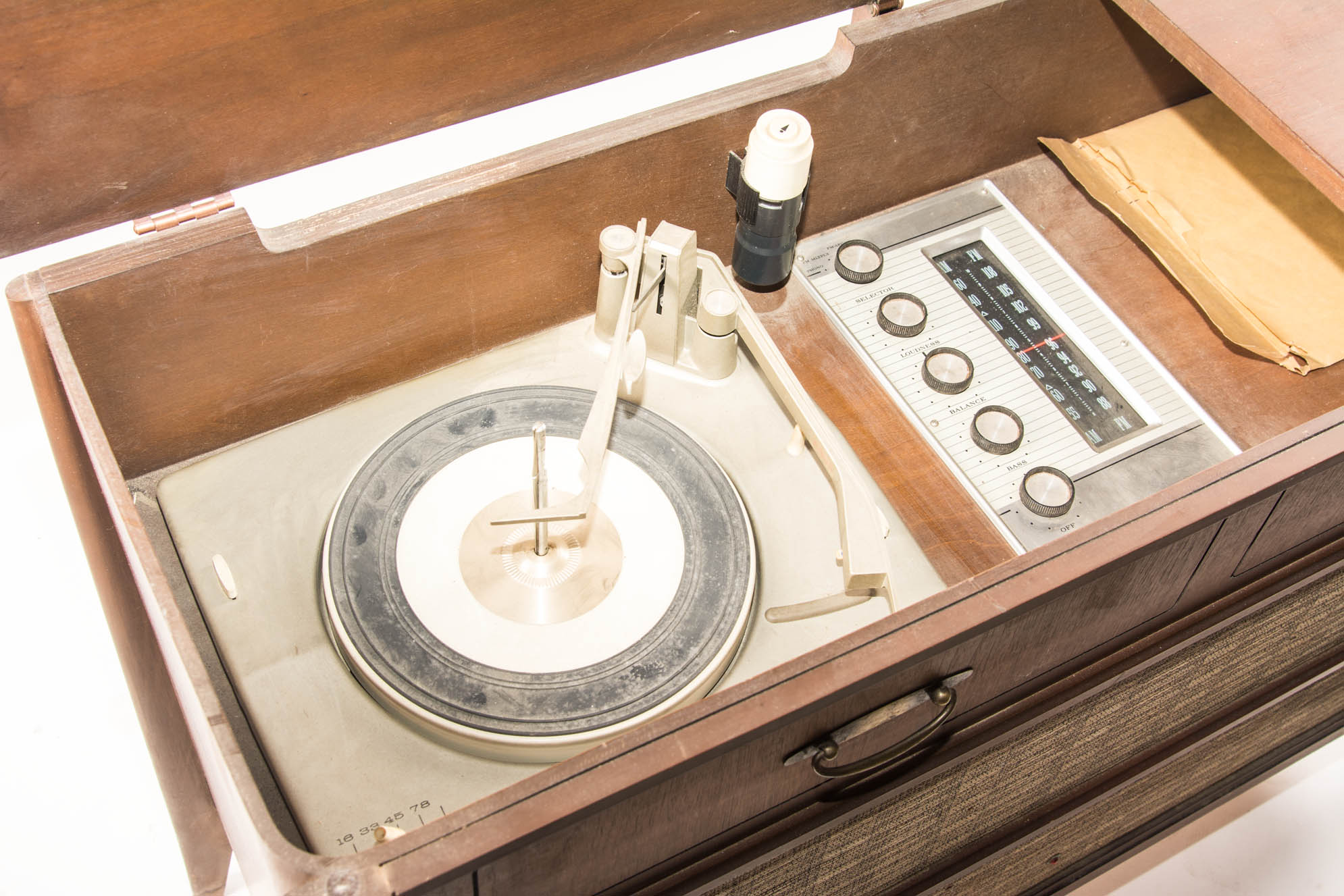Silvertone Stereo Phonograph Console Cabinet