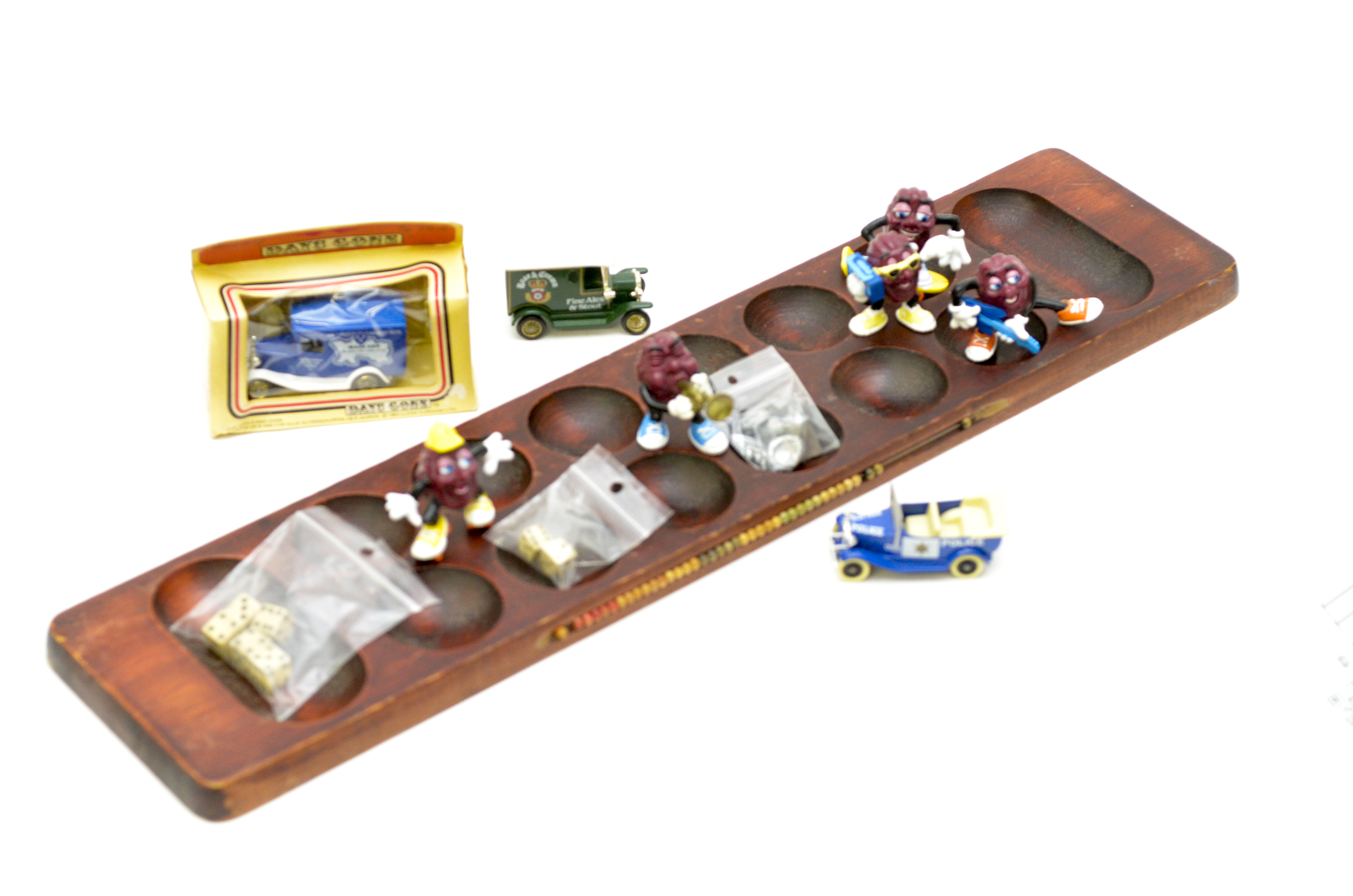 Vintage Mancala Board and Collection of Toys