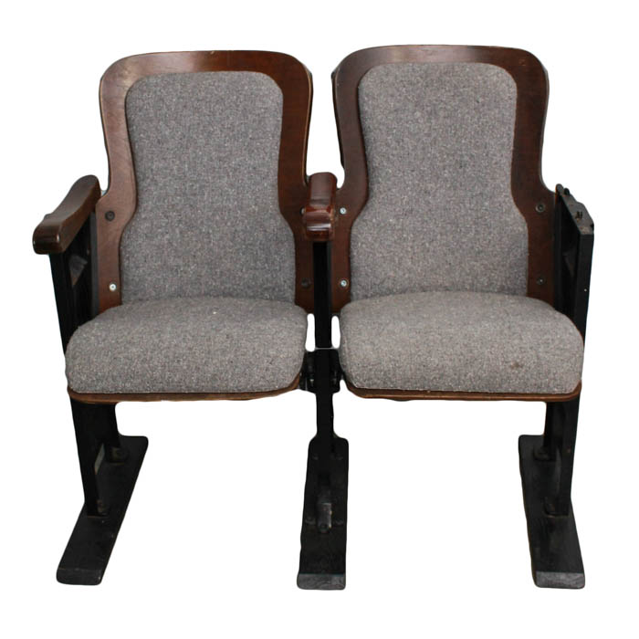 Vintage Stadium Seats With Custom Upholstery & Art Deco Design