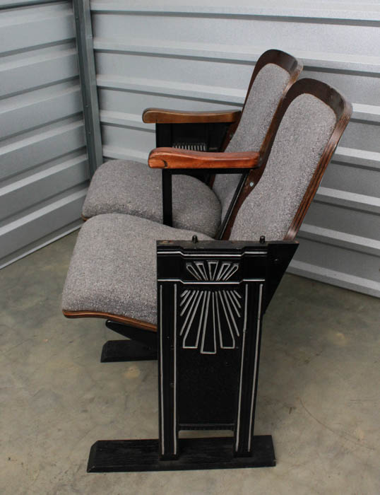 Vintage Stadium Seats With Custom Upholstery & Art Deco Design