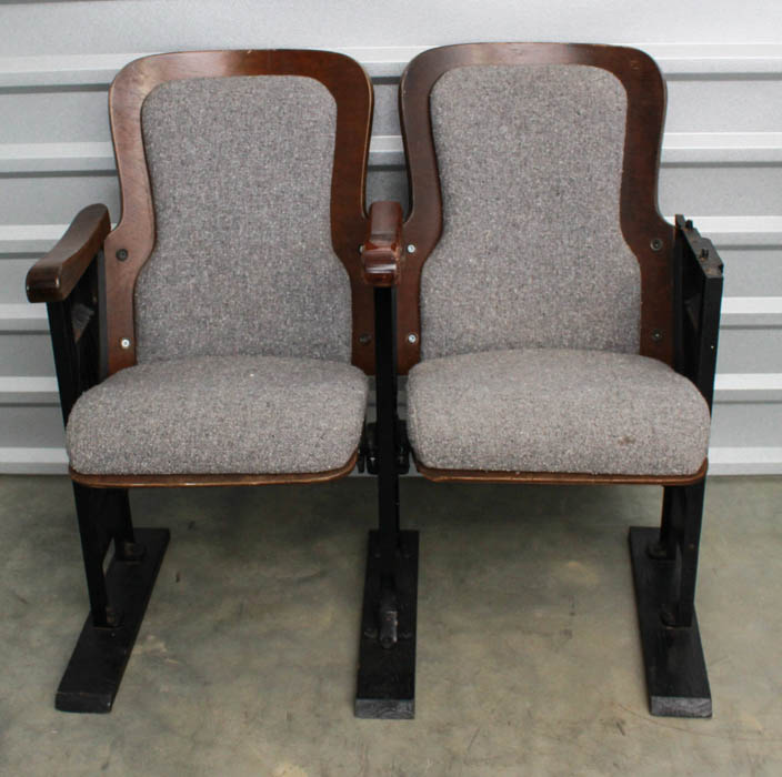 Vintage Stadium Seats With Custom Upholstery & Art Deco Design