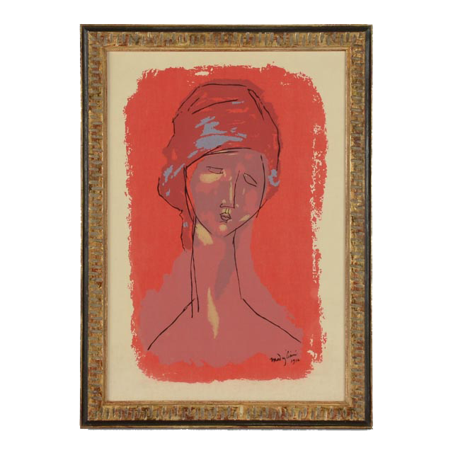 Amedeo Modigliani Print on Canvas "Tete de Femme"