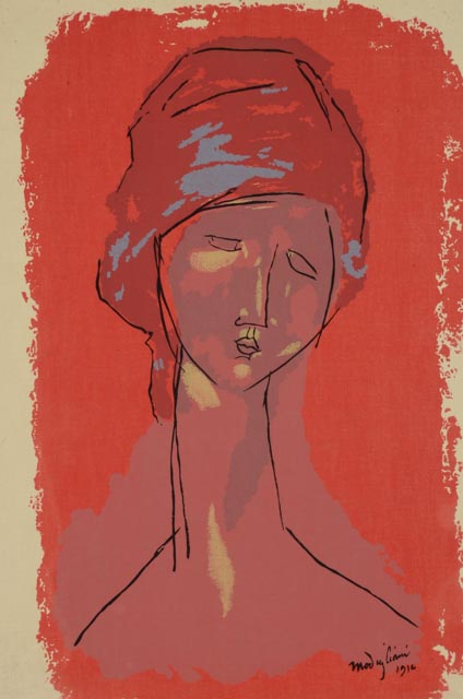 Amedeo Modigliani Print on Canvas "Tete de Femme"