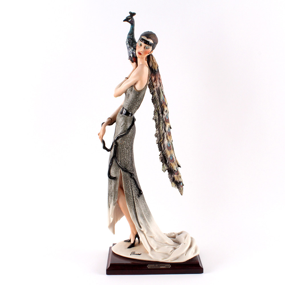 Giuseppe Armani Limited Edition Porcelain "Lady with Peacock" Figurine