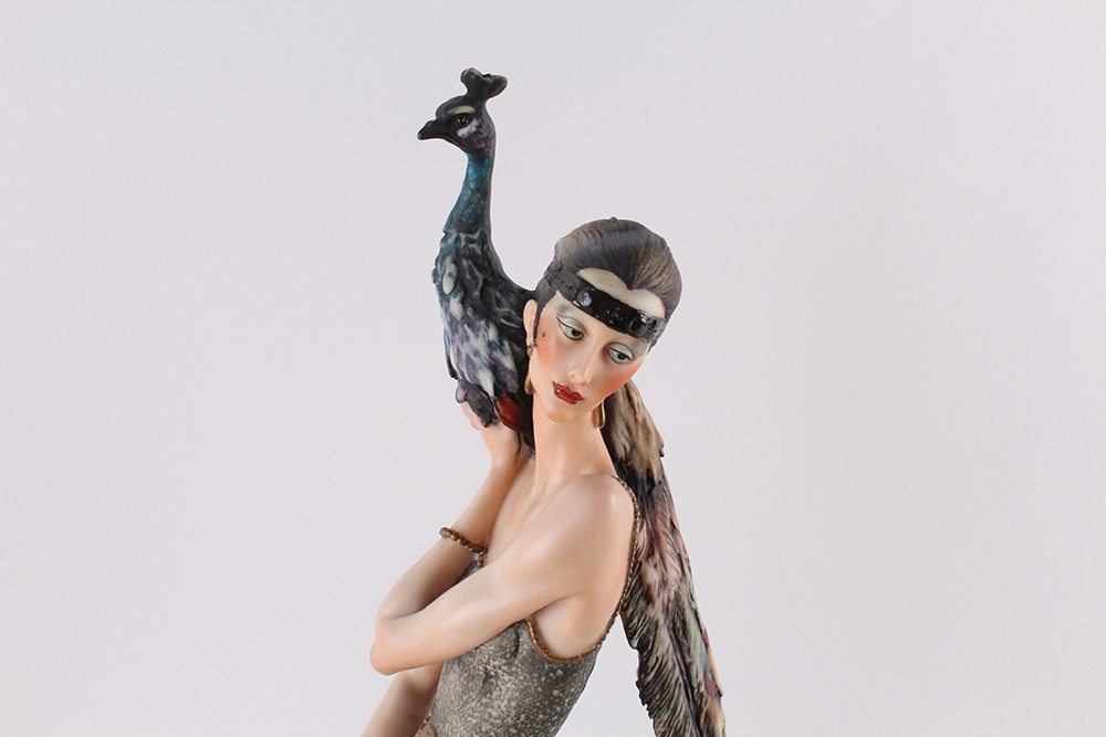 Giuseppe Armani Limited Edition Porcelain "Lady with Peacock" Figurine