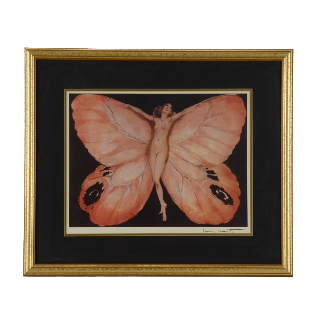 Louis Icart Print "Butterfly Woman"
