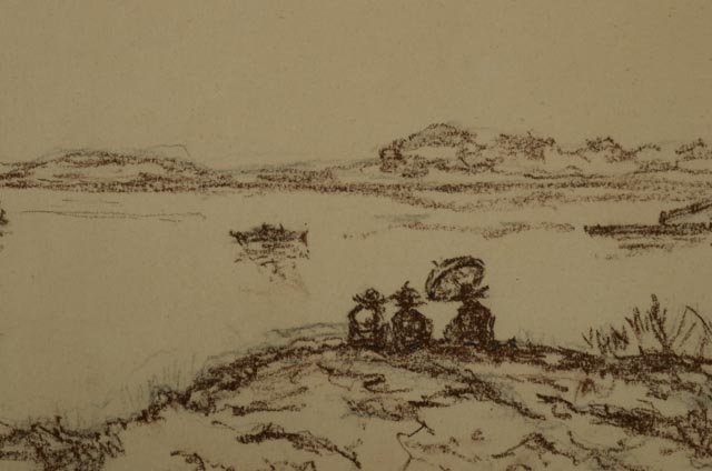 Philip Severin Original Conte Drawing